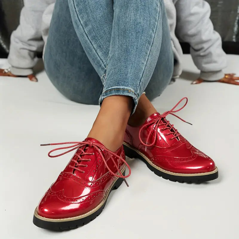 Giulia | Scarpe Donna Oxford - Pelle Verniciata Elegante-3