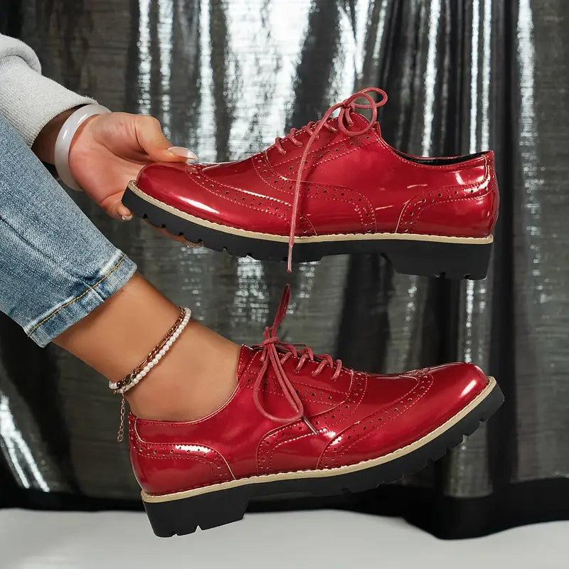 Giulia | Scarpe Donna Oxford - Pelle Verniciata Elegante-2