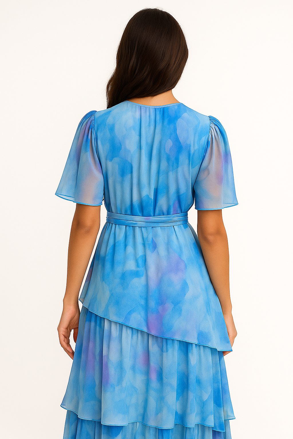 Abito Donna Maxi - Chiffon Multicolore, Elegante e Leggero per Cerimonia e Occasioni Speciali