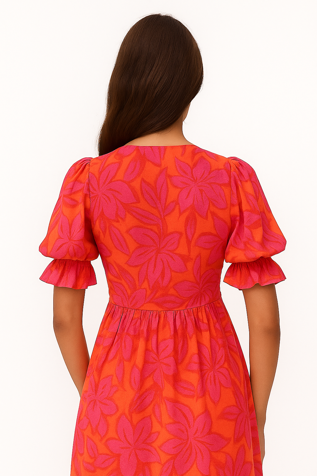 Abito Donna - Elegante Maxy con Scollo a V e Maniche a Soffio, Perfetto per Cerimonie e Occasioni Speciali