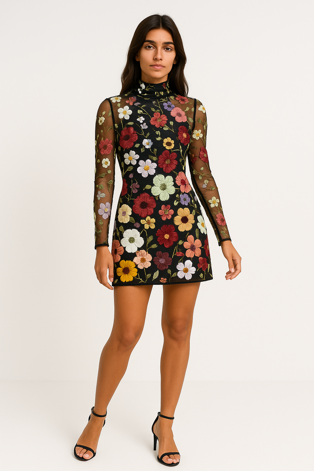 Abito da Donna Floreale 3D - Elegante Senza Maniche per Cerimonie e Eventi Speciali