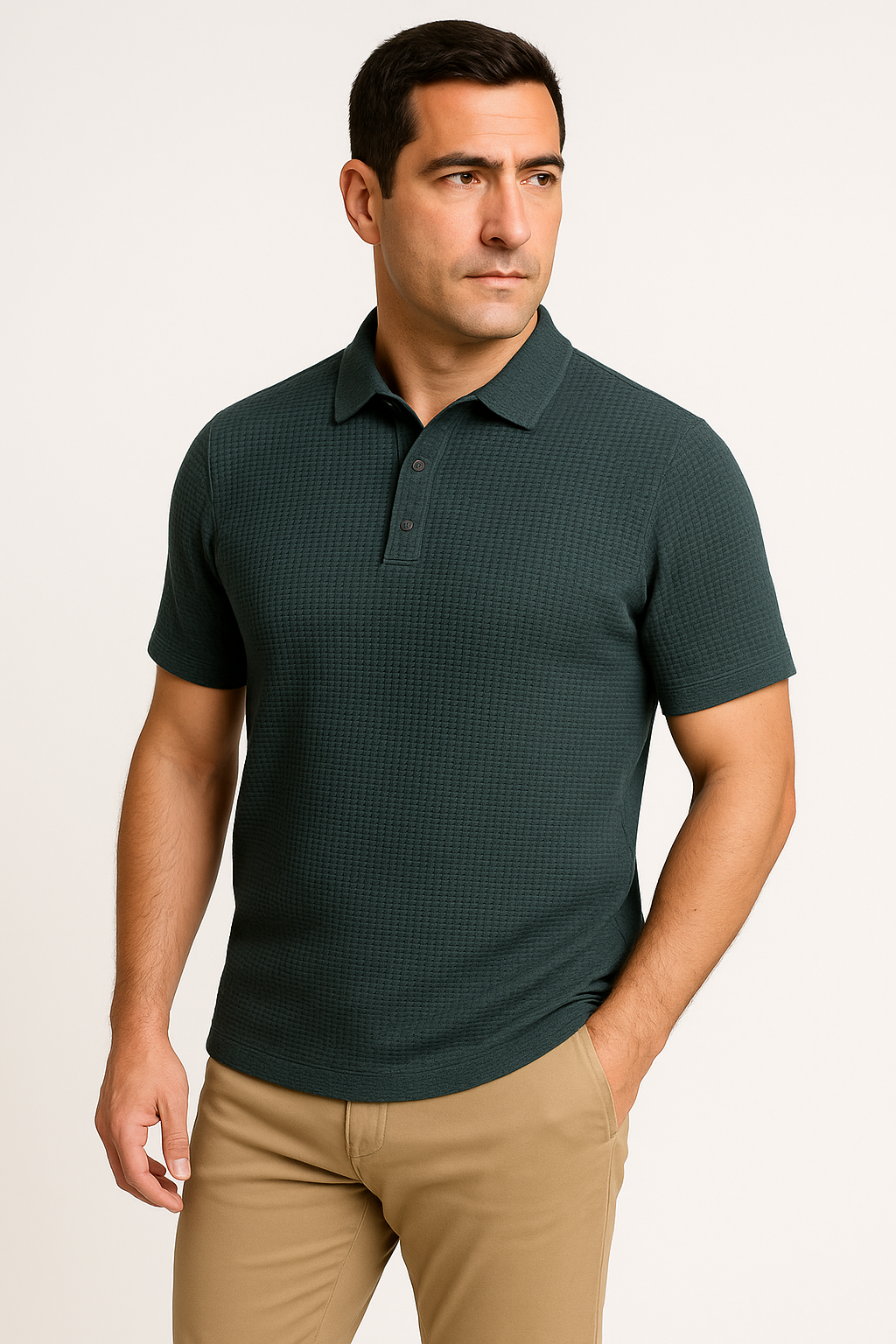 Polo da uomo a maniche corte - leggera e traspirante, texture elegante