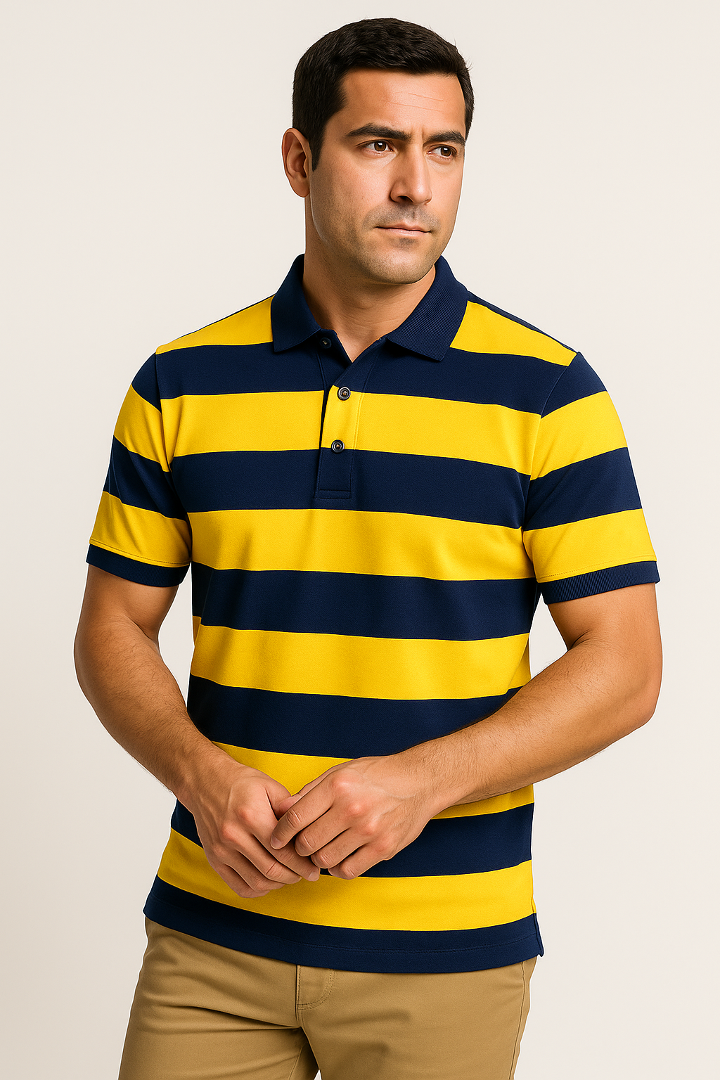 Marco | Polo Uomo Manica Corta - Design Striato Leggero