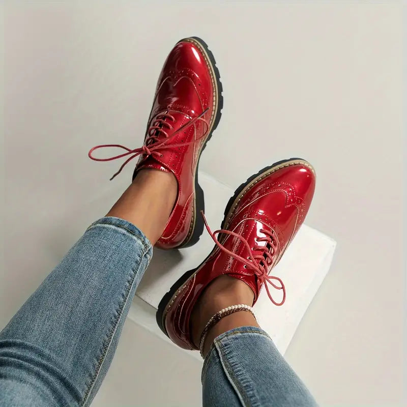 Giulia | Scarpe Donna Oxford - Pelle Verniciata Elegante-4