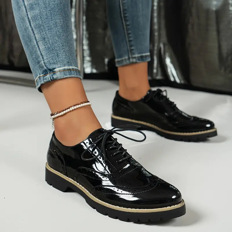 Giulia | Scarpe Donna Oxford - Pelle Verniciata Elegante-6