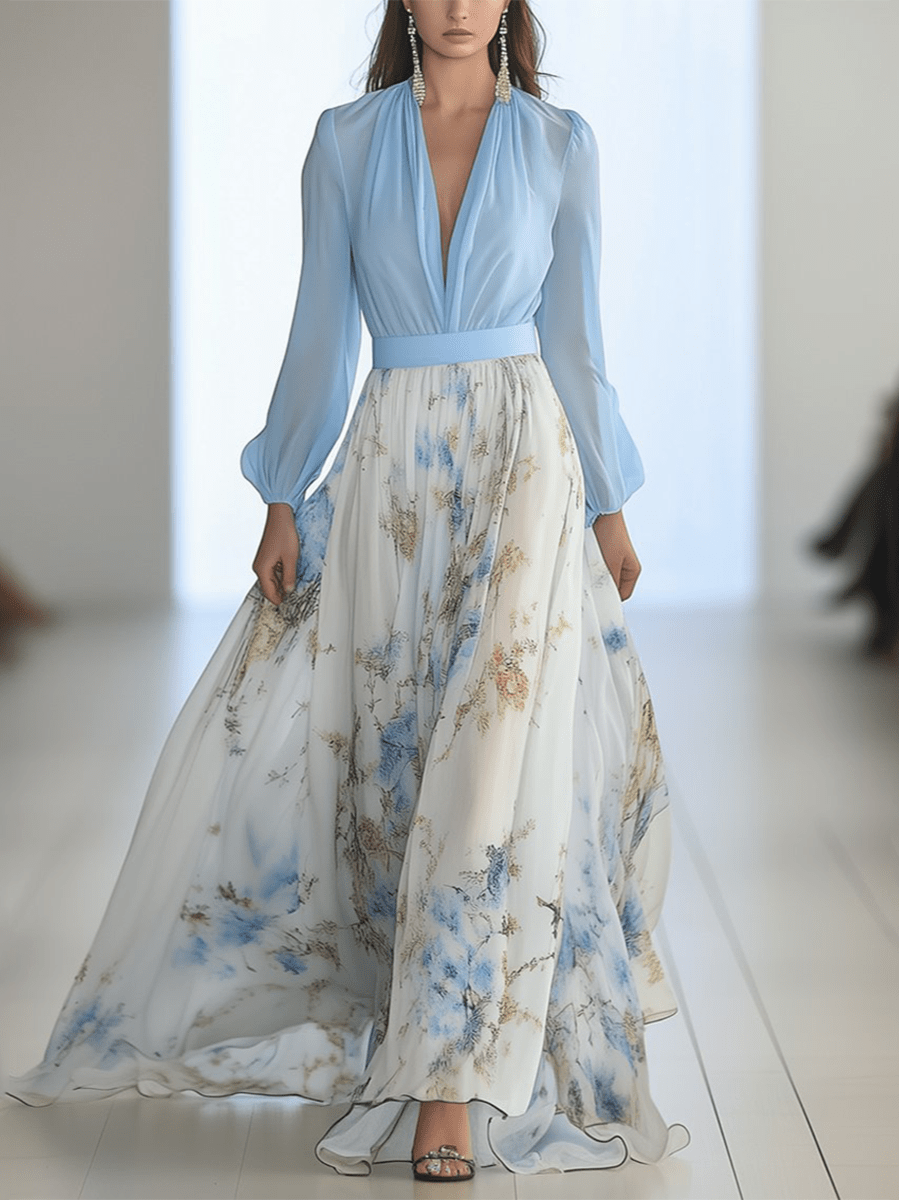 Variant image for Tess | Women's Floral Maxi Dress - Lungo Cerimonia Elegante-1