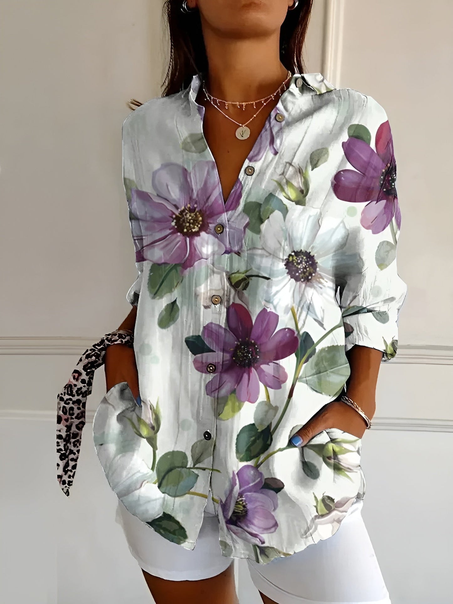 Variant image for Amara | Camicia Donna Floreale - Leggera e Versatile-49