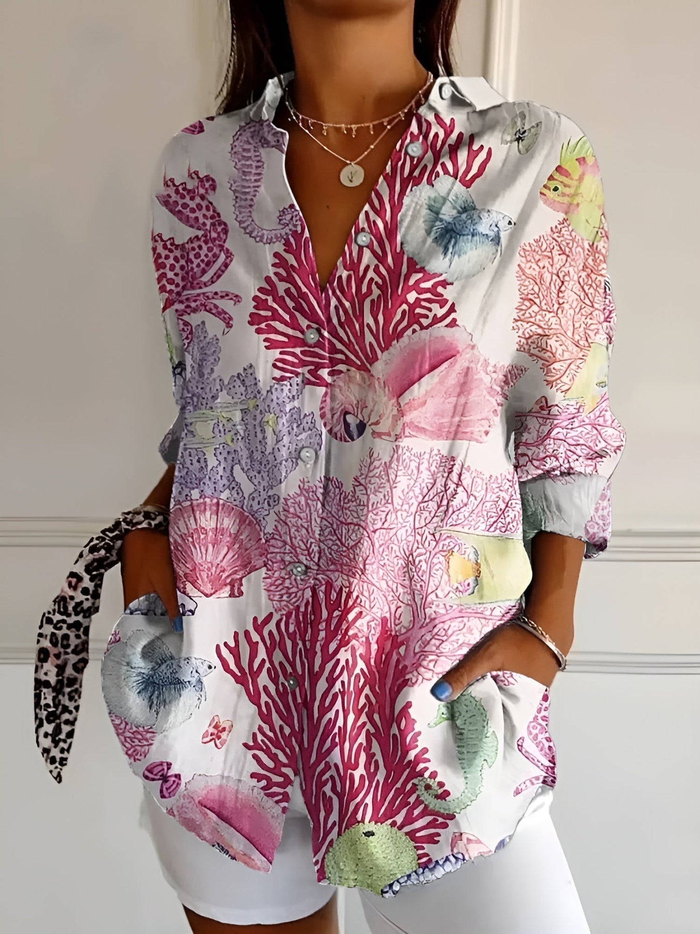 Variant image for Amara | Camicia Donna Floreale - Leggera e Versatile-1