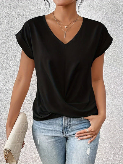 Federica - T-Shirt Casual con Scollo a Cuore