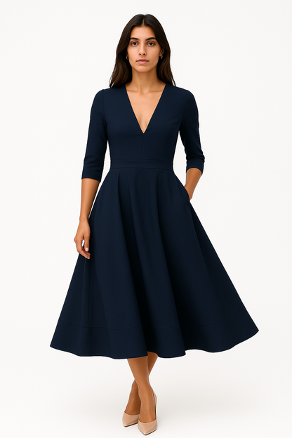 Annamaria | Abito Donna A-Line - Design Vintage Elegante