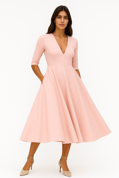 Annamaria | Abito Donna A-Line - Design Vintage Elegante