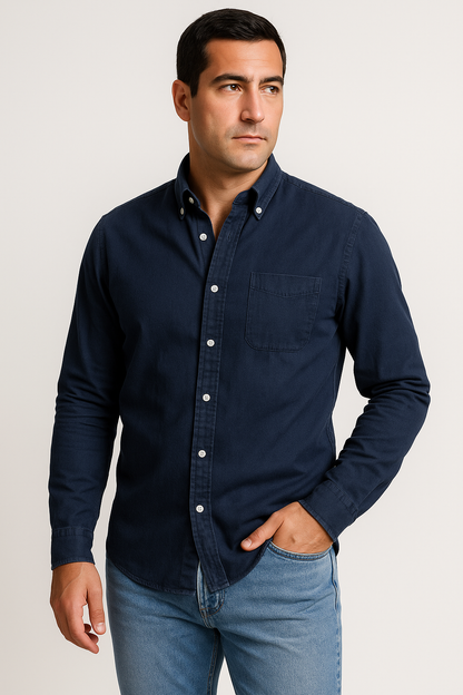 Camicia da Uomo - Maniche Lunghe, Design Classico e Versatile, Elegante