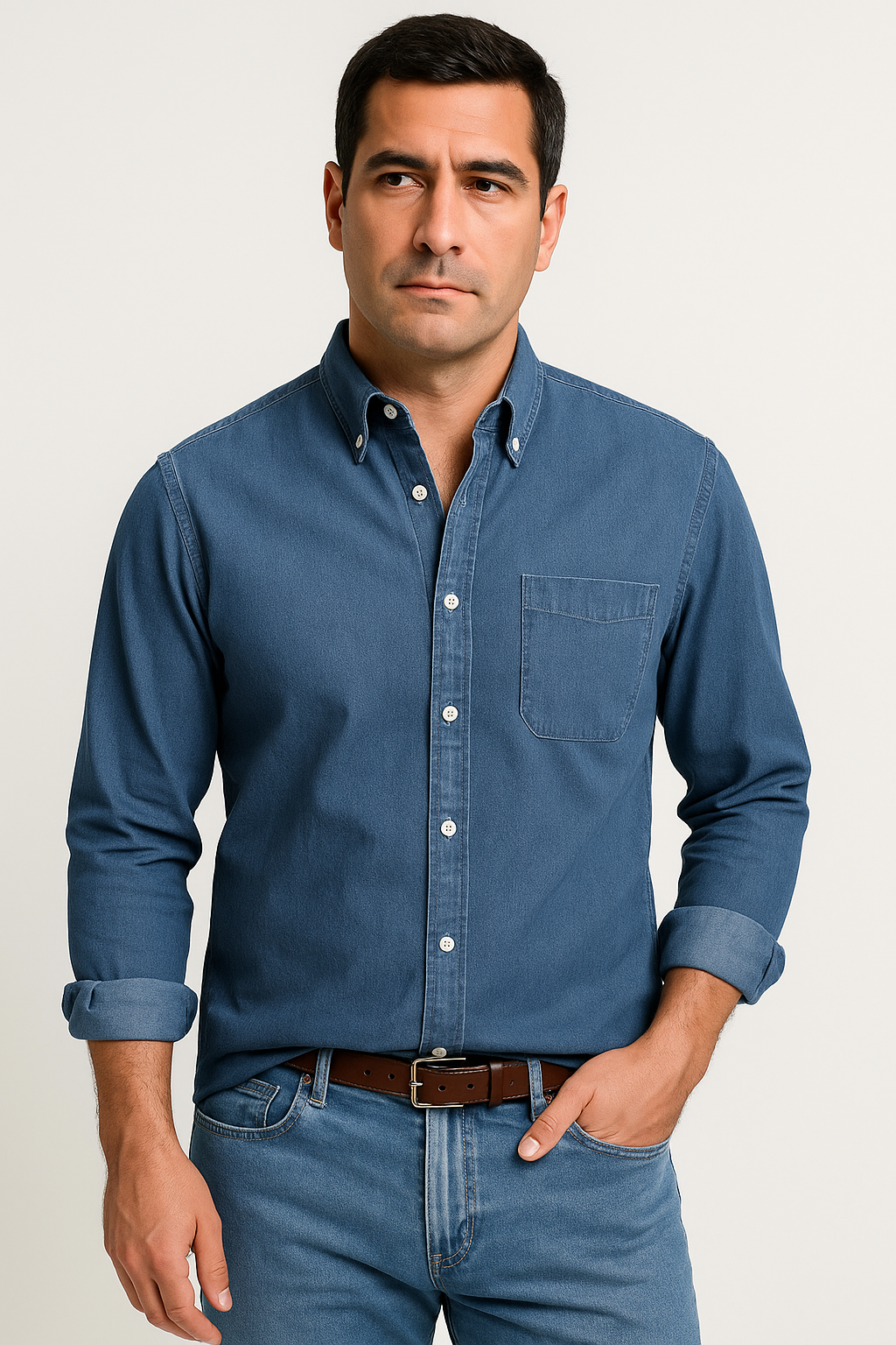 Camicia da Uomo - Maniche Lunghe, Design Classico e Versatile, Elegante