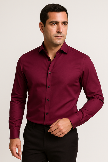 Camicia Uomo Slim Fit - Tessuto Traspirante e Antistiro, Elegante e Leggera