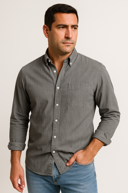 Camicia da Uomo - Maniche Lunghe, Design Classico e Versatile, Elegante