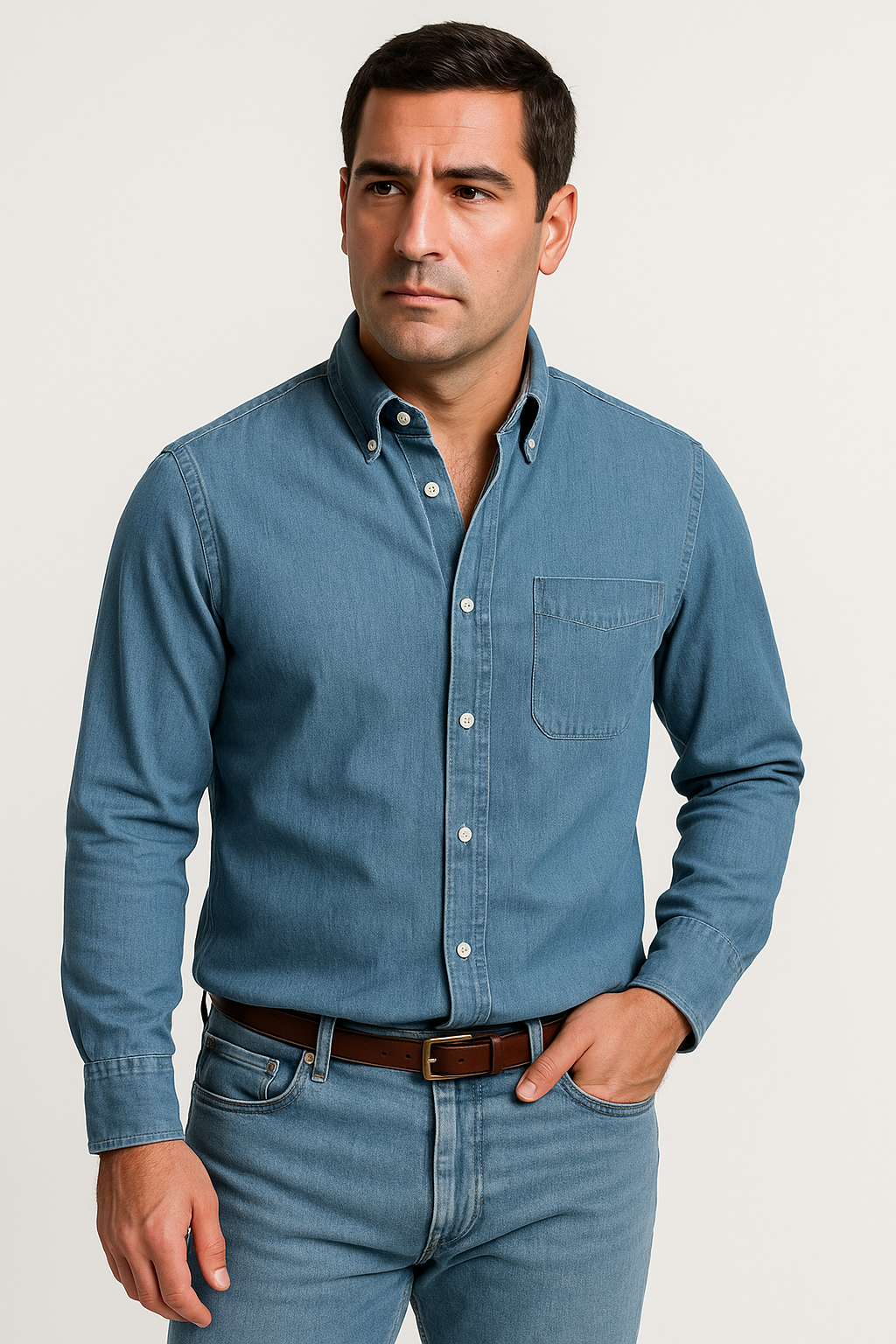 Camicia da Uomo - Maniche Lunghe, Design Classico e Versatile, Elegante