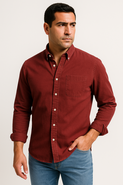 Camicia da Uomo - Maniche Lunghe, Design Classico e Versatile, Elegante