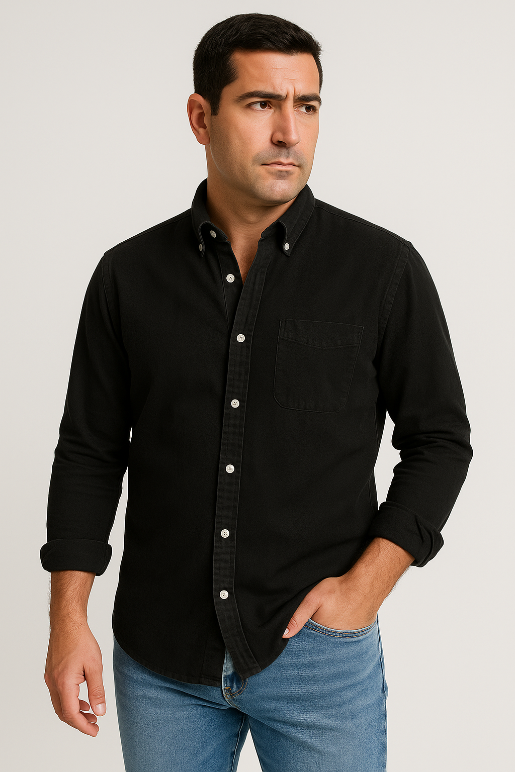 Camicia da Uomo - Maniche Lunghe, Design Classico e Versatile, Elegante