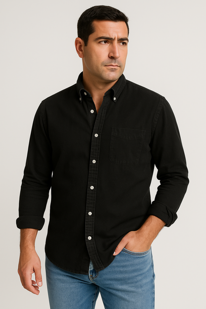 Camicia da Uomo - Maniche Lunghe, Design Classico e Versatile, Elegante