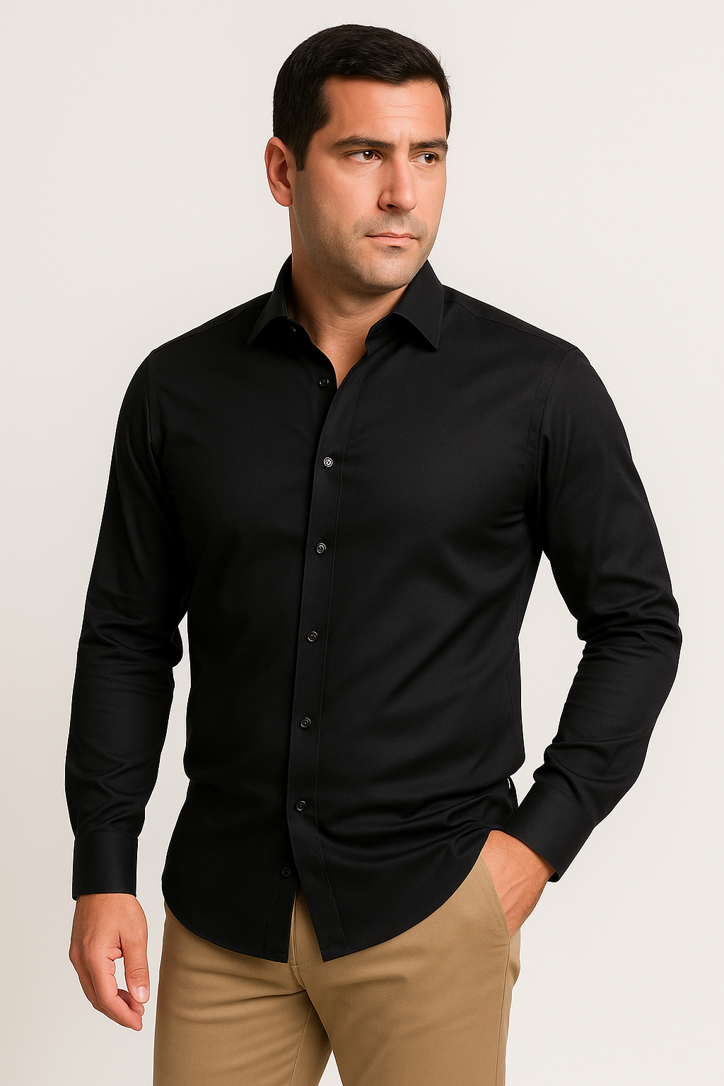 Camicia Uomo Slim Fit - Tessuto Traspirante e Antistiro, Elegante e Leggera