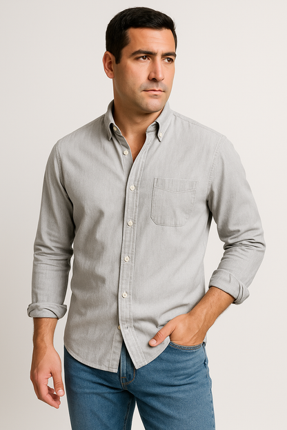 Camicia da Uomo - Maniche Lunghe, Design Classico e Versatile, Elegante