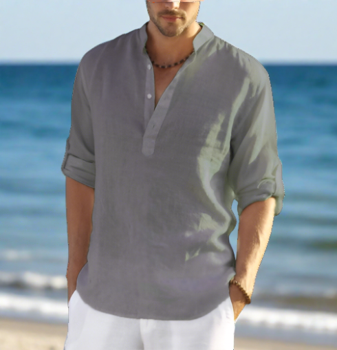 Variant image for Camicia Uomo in Lino - Traspirante, Classica e Versatile, Vari Colori Disponibili-36