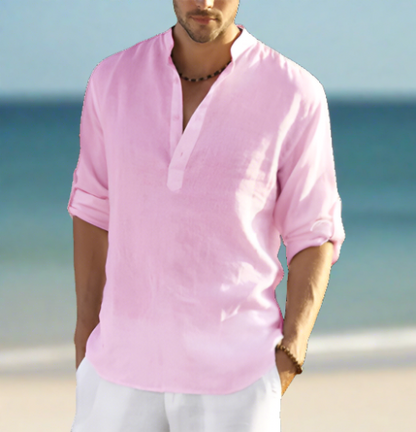 Camicia Uomo in Lino - Traspirante, Classica e Versatile, Vari Colori Disponibili-5