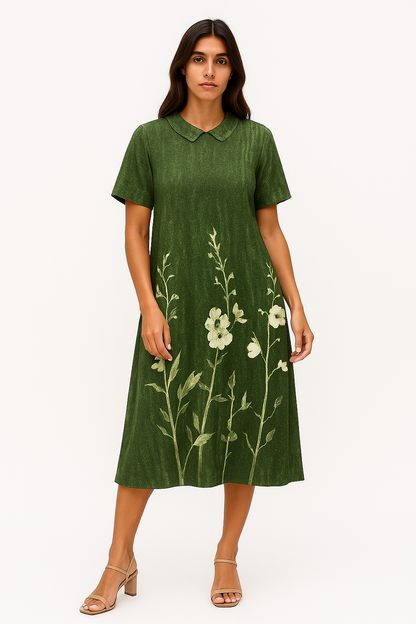 Abito Donna Estivo - Leggero e Chic con Motivo a Fiori, Perfetto per Occasioni Informali