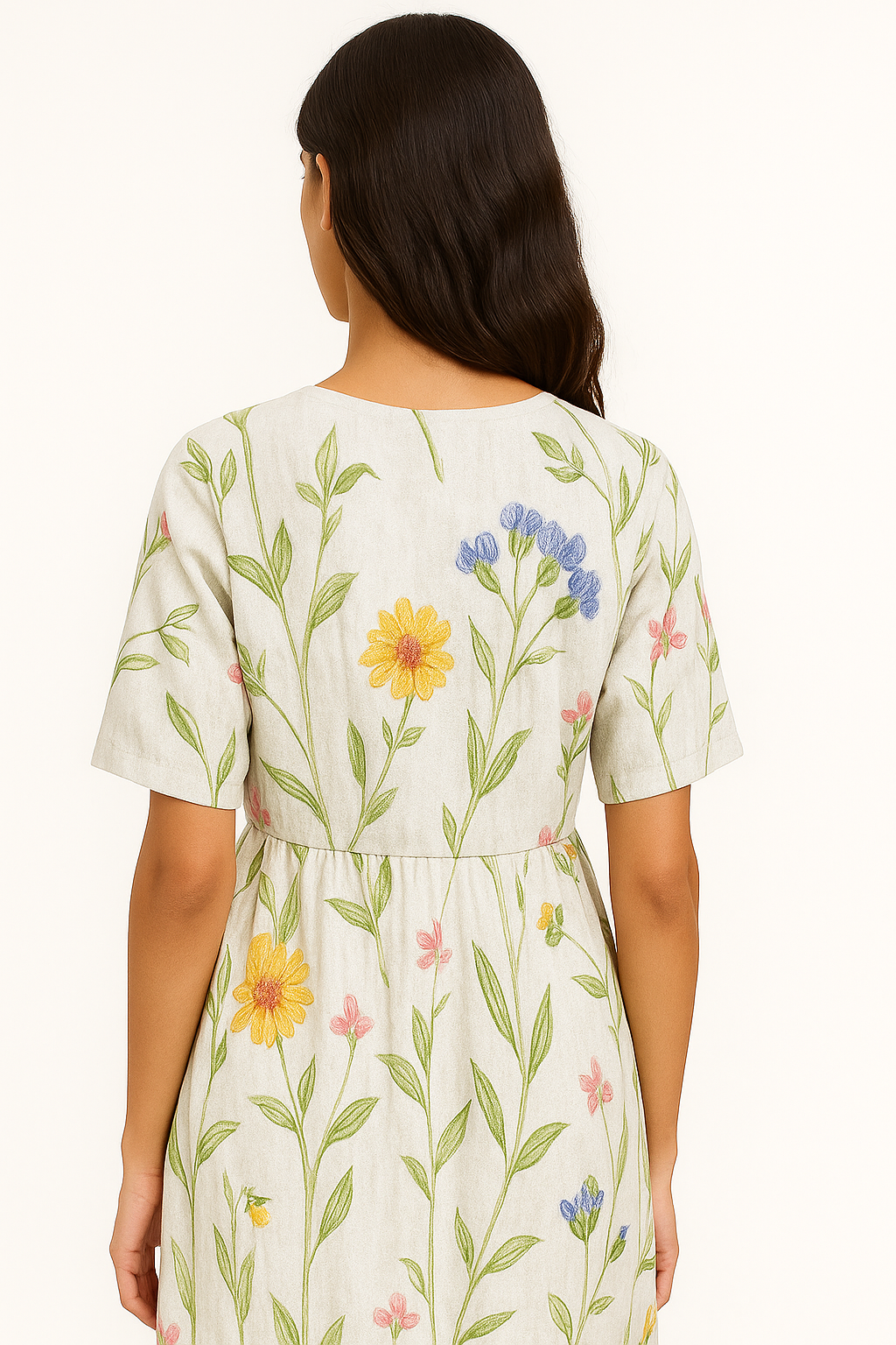 Abito Donna Estivo - Leggero e Chic con Motivo a Fiori, Perfetto per Occasioni Informali