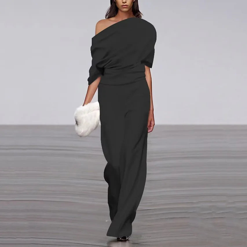 Tuta Elegante Donna - Scollo a Petto Singolo, Leggera e Versatile-2