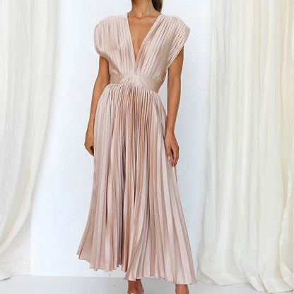 Variant image for Abito da Donna Senza Maniche - Elegante con Cerniera e Rughe, Perfetto per Cerimonia e Occasioni Speciali-9