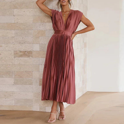 Variant image for Abito da Donna Senza Maniche - Elegante con Cerniera e Rughe, Perfetto per Cerimonia e Occasioni Speciali-25